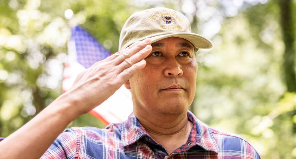 Veteran giving a salute