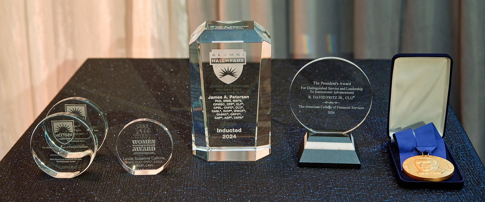 Awards laying on the table