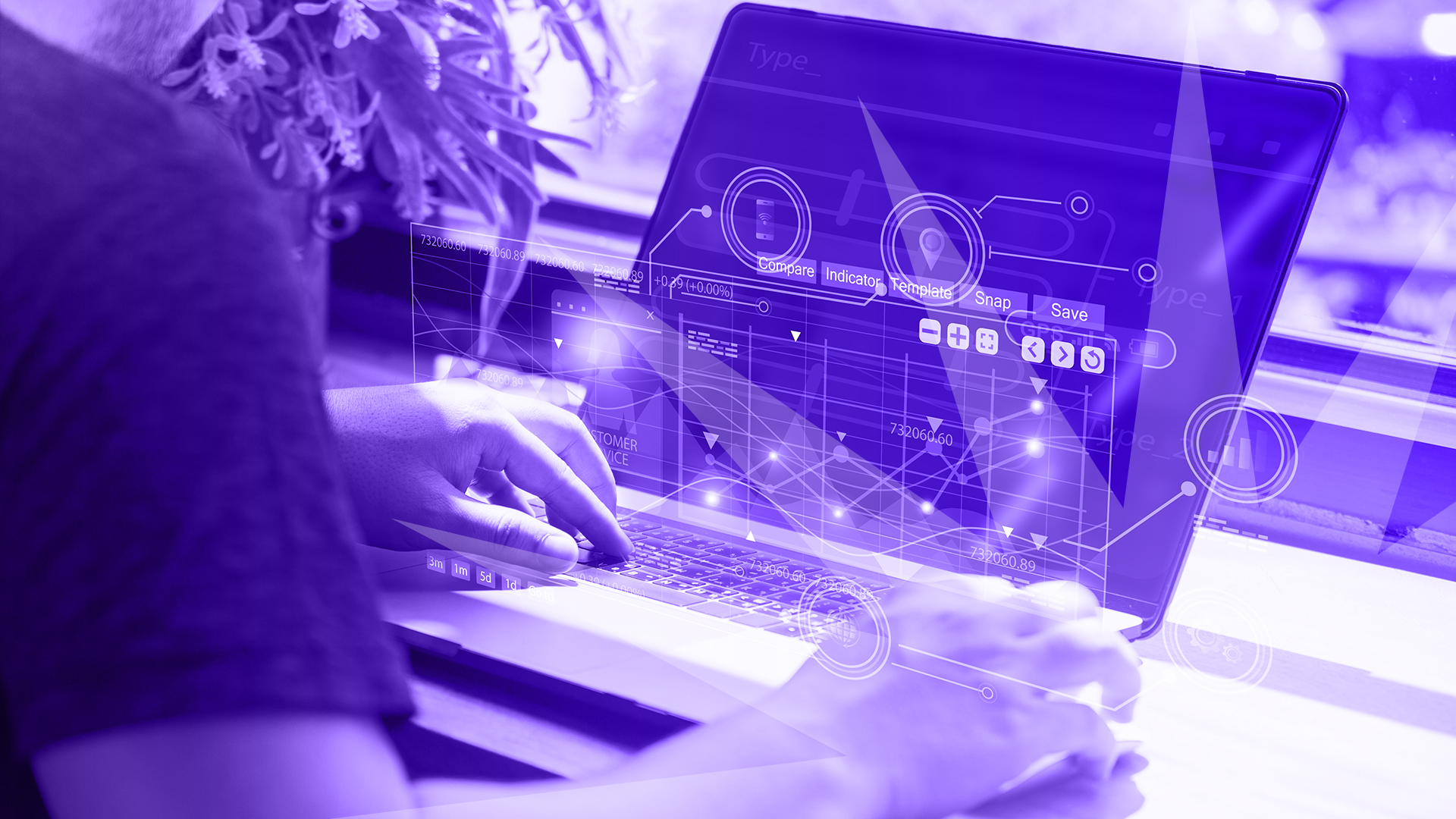 Man working at his laptop