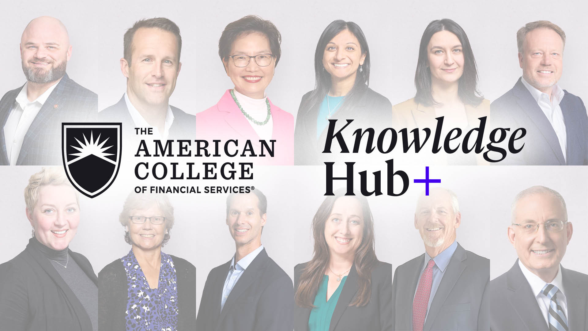 Knowledge Hub Plus logo and panel headshots