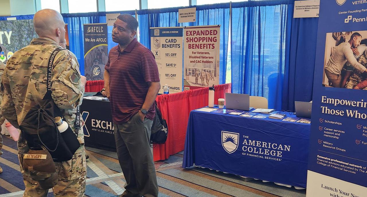 The American College booth at the 2024 AFSA symposium