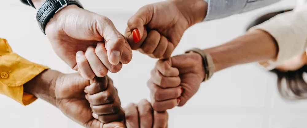 Diverse group of people standing together