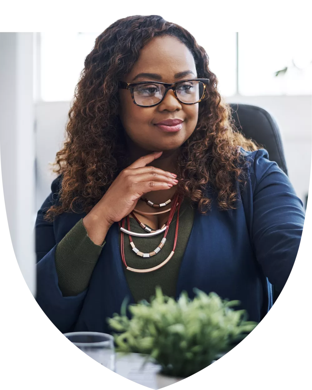 Confident businesswoman of color smiling