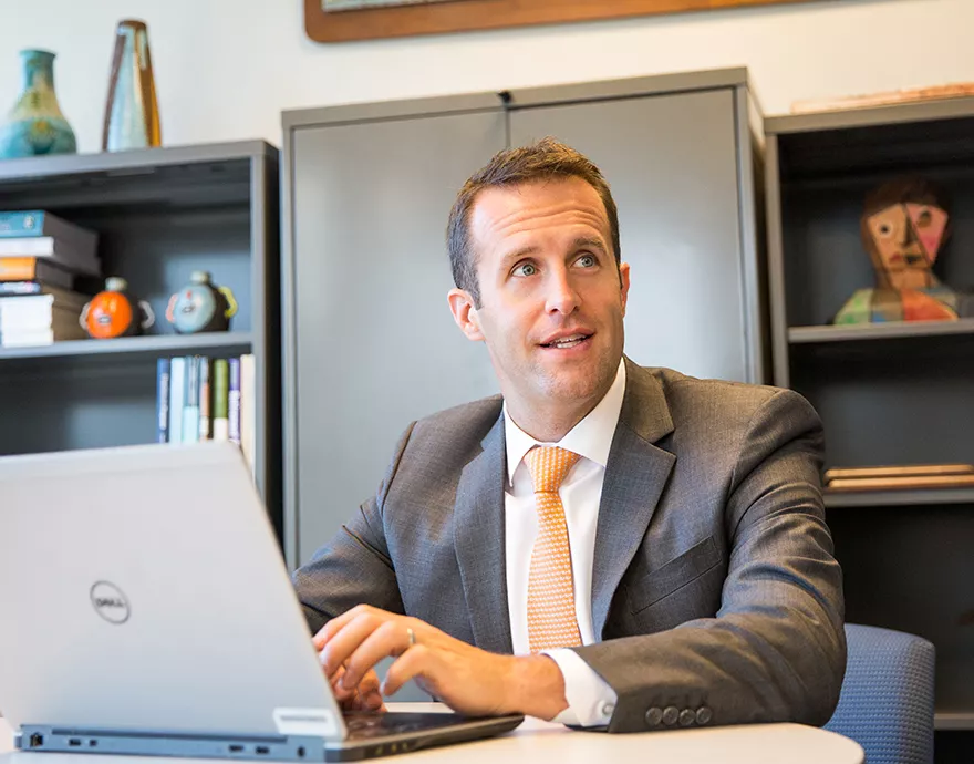 Man working on a laptop