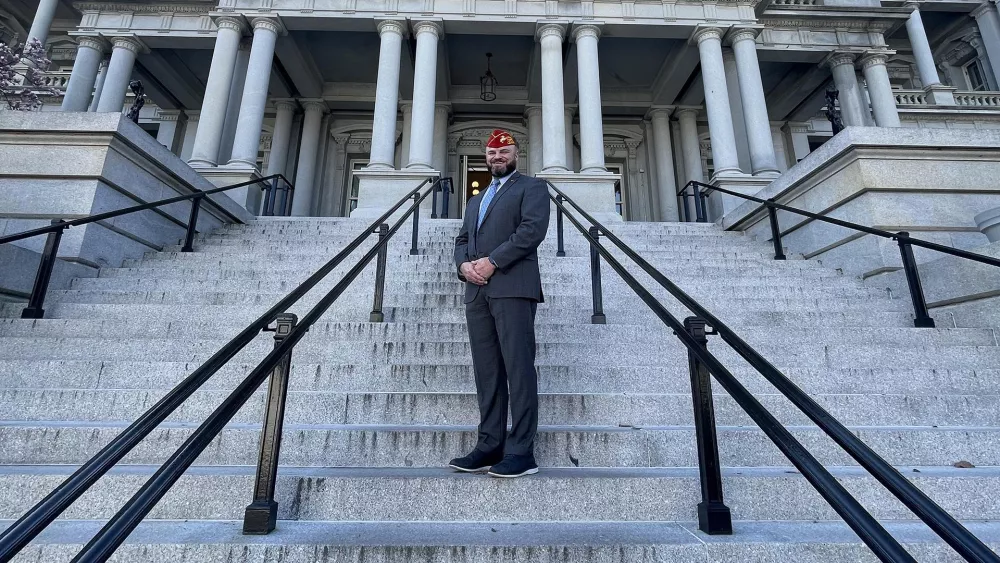 Chet Bennetts standing on the steps in DC