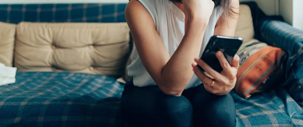 Close up of someone looking at a phone