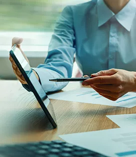 Man pointing at a tablet