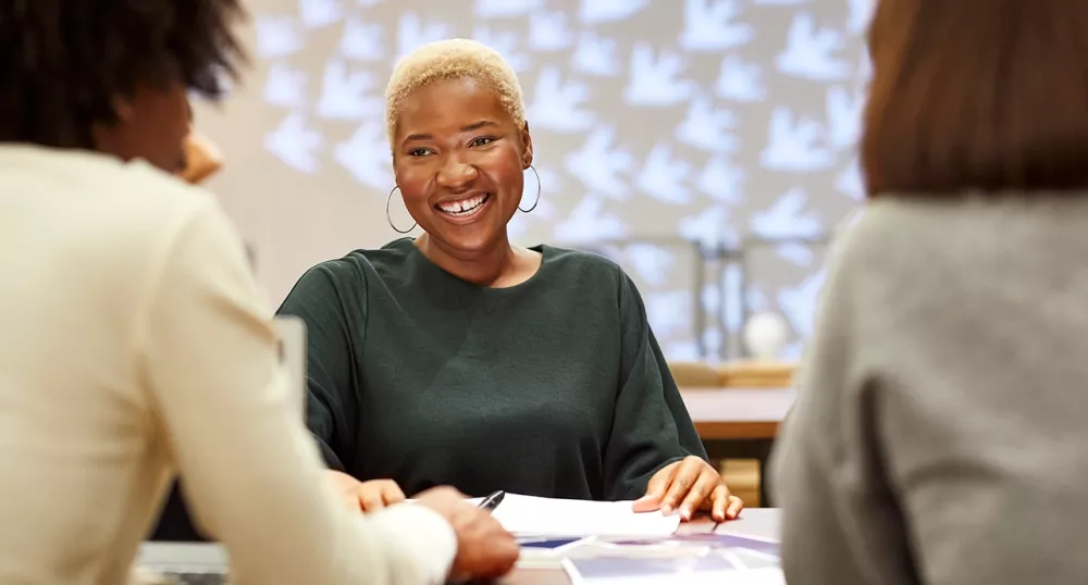 Black American woman interviewing for a job