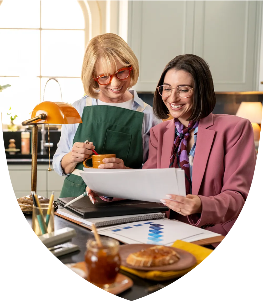 Financial advisor helping her retired client