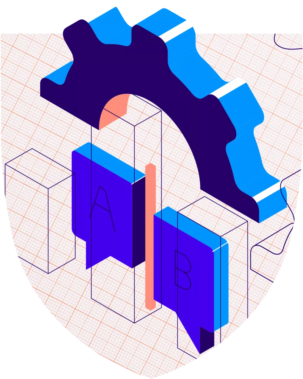 Illustrated graphic of mechanical gears