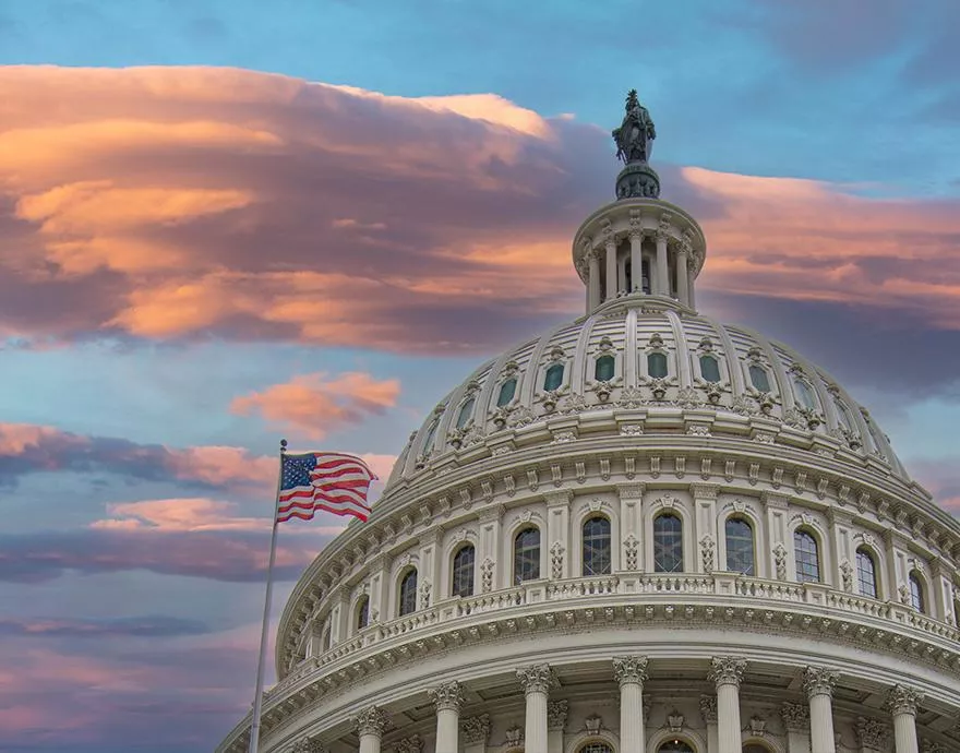 Photo of the outside of the US Capitol Building