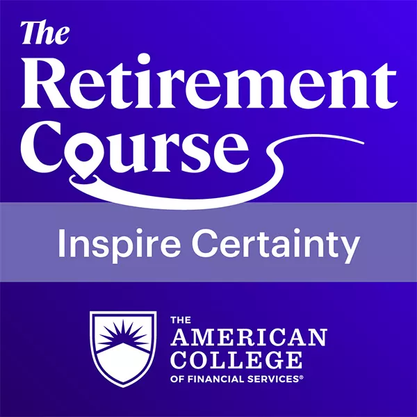 The Retirement Course logo Inspire Certainty badge