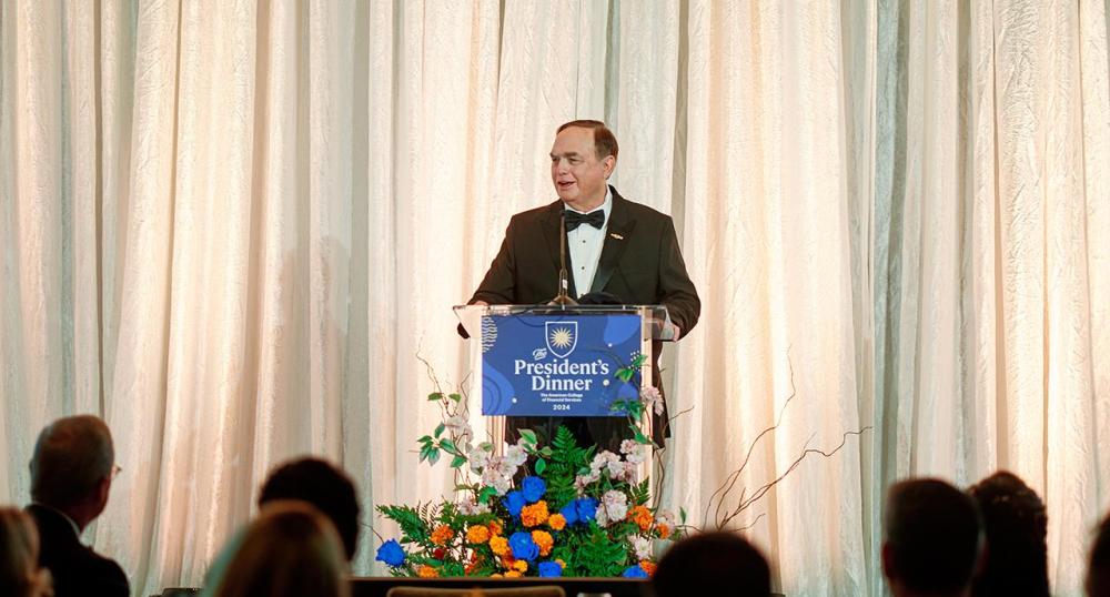 JIm Peterson speaking at 2024 President's Dinner