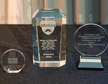 Awards laying on the table