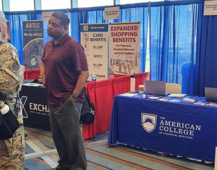 The American College booth at the 2024 AFSA symposium