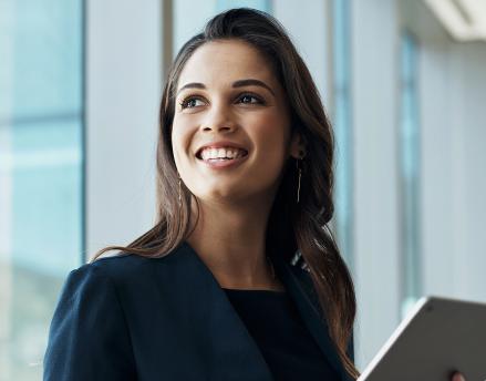 Financial advisor female smiling